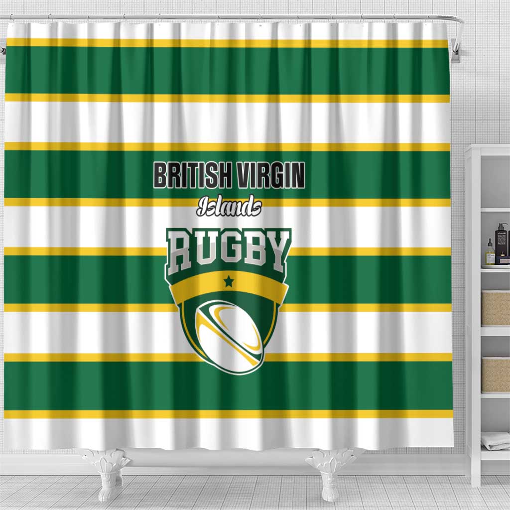 British Virgin Islands Rugby Shower Curtain Team BVI Go Champions LT01