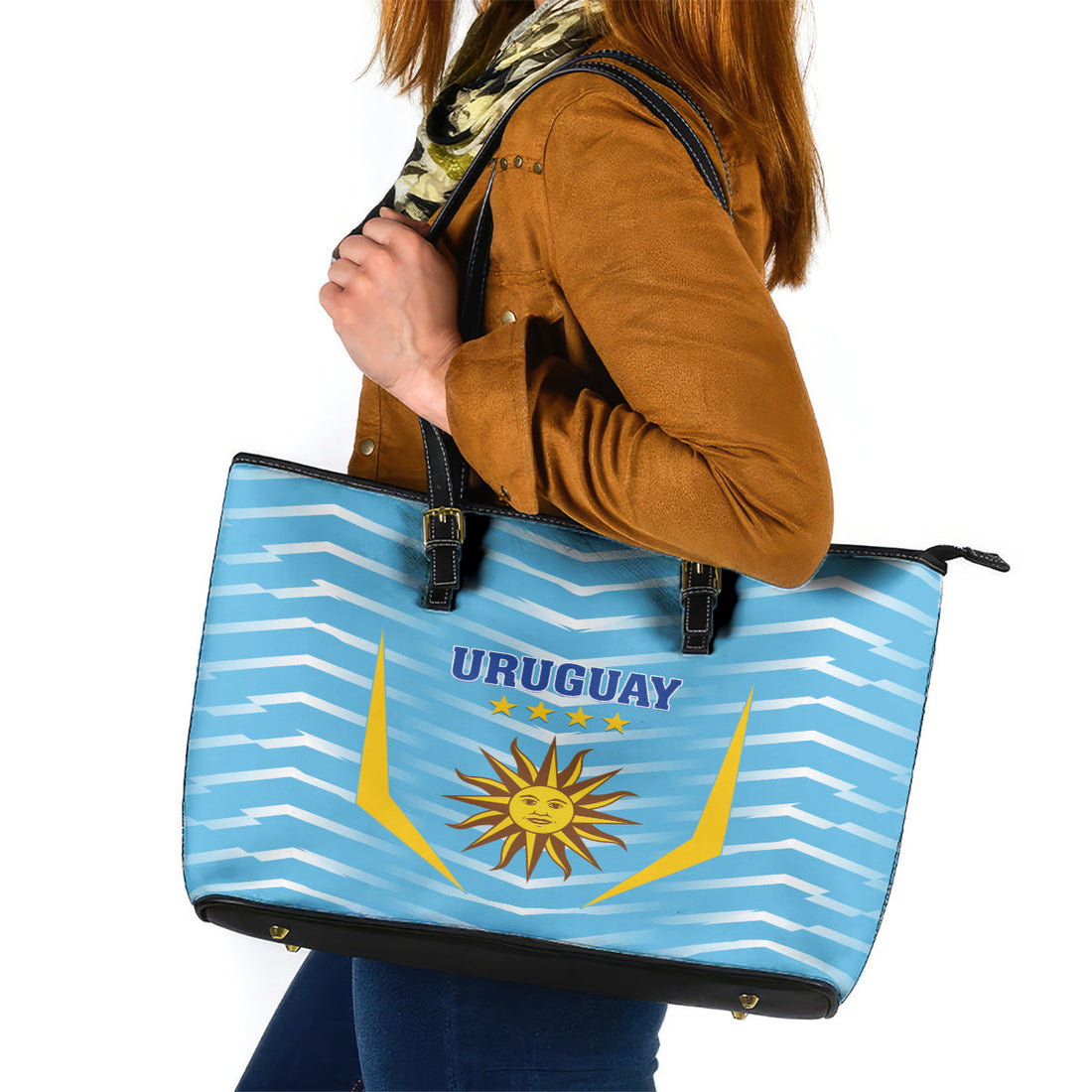 Uruguay 2024 Football Leather Tote Bag Come On La Celeste LT01
