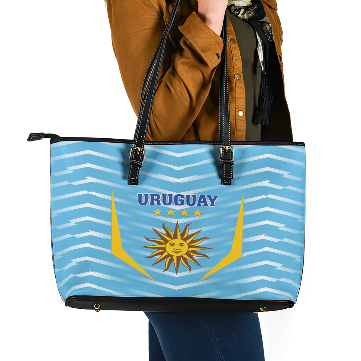 Uruguay 2024 Football Leather Tote Bag Come On La Celeste LT01