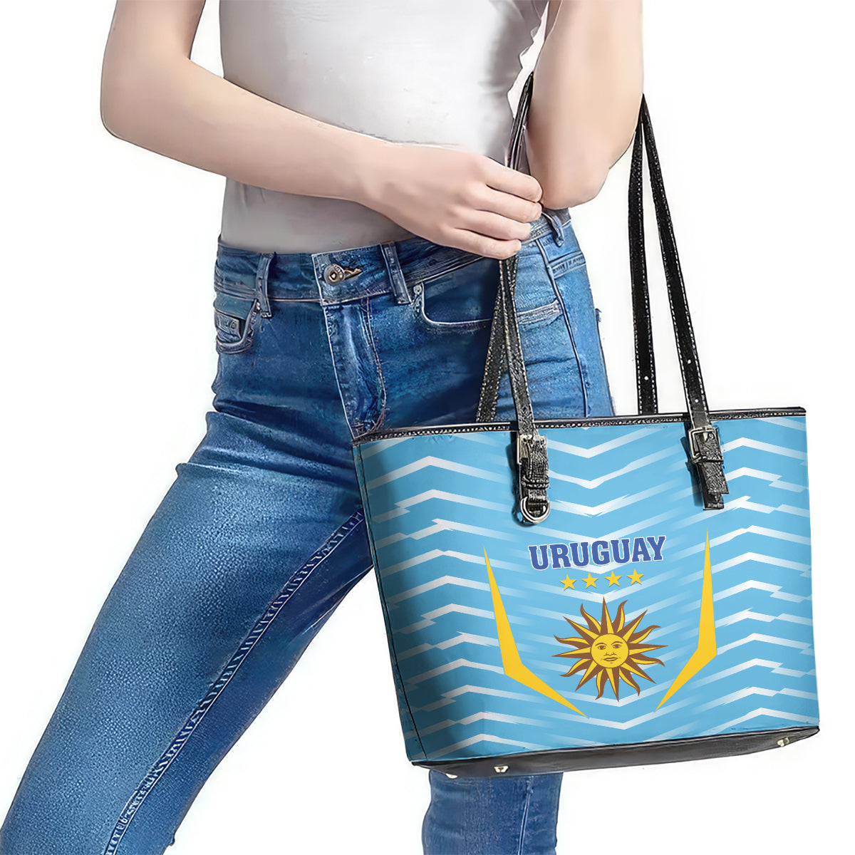 Uruguay 2024 Football Leather Tote Bag Come On La Celeste LT01
