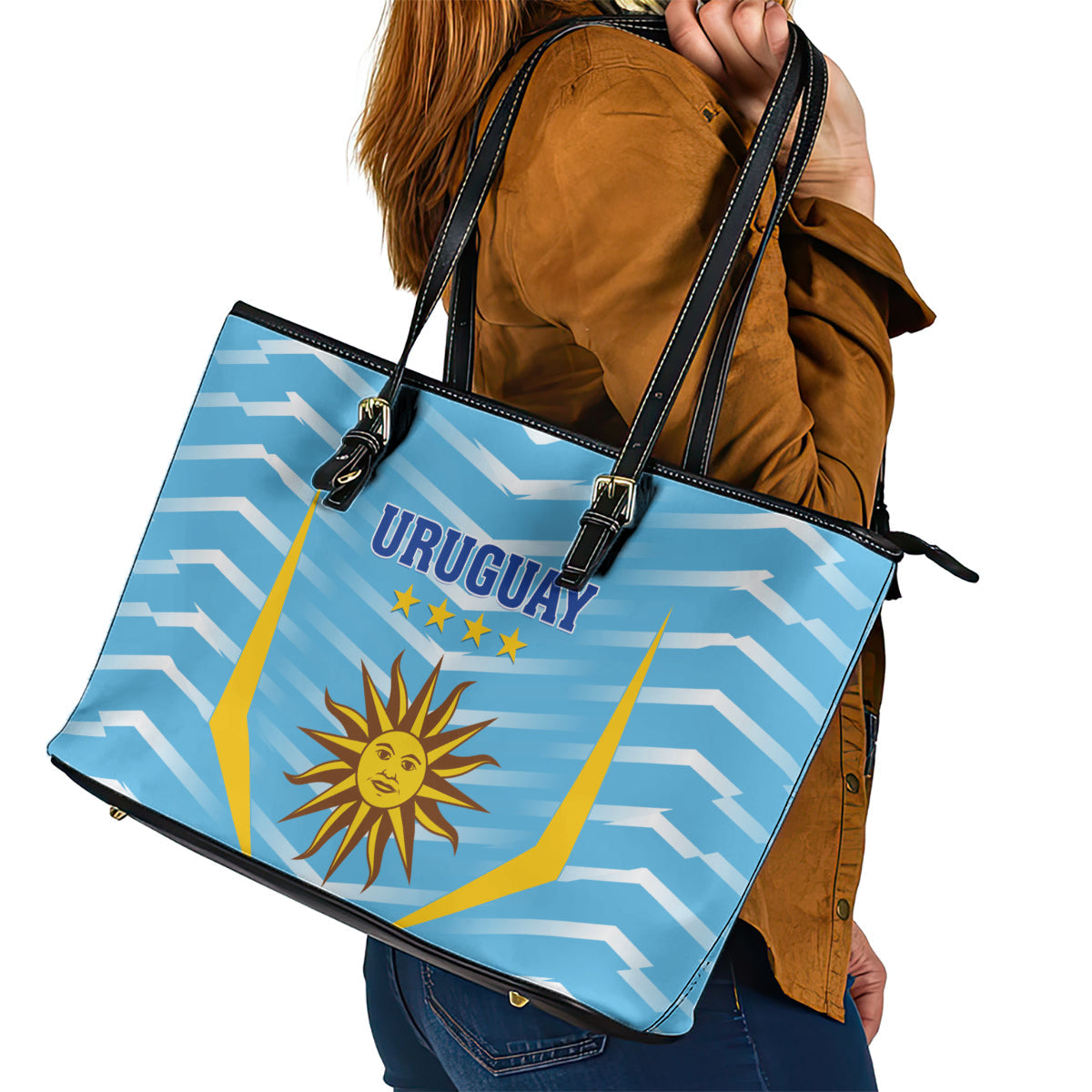 Uruguay 2024 Football Leather Tote Bag Come On La Celeste LT01