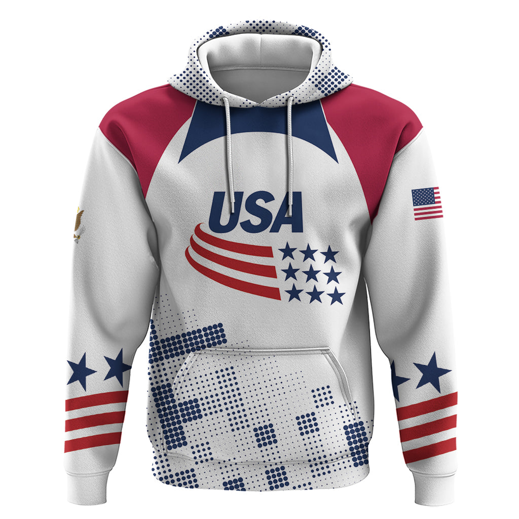 Personalized USA 2024 Soccer Hoodie The Stars and Stripes Go Champion LT01