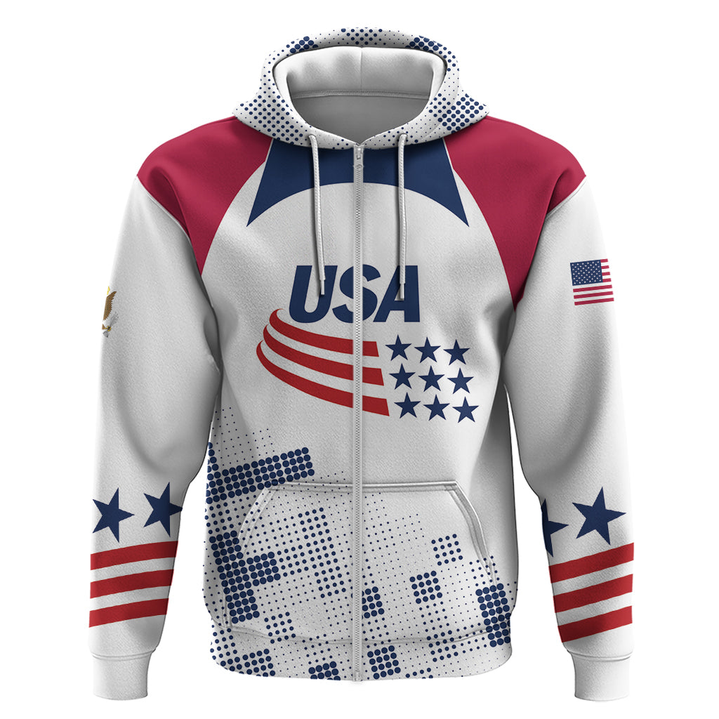 Personalized USA 2024 Soccer Hoodie The Stars and Stripes Go Champion LT01