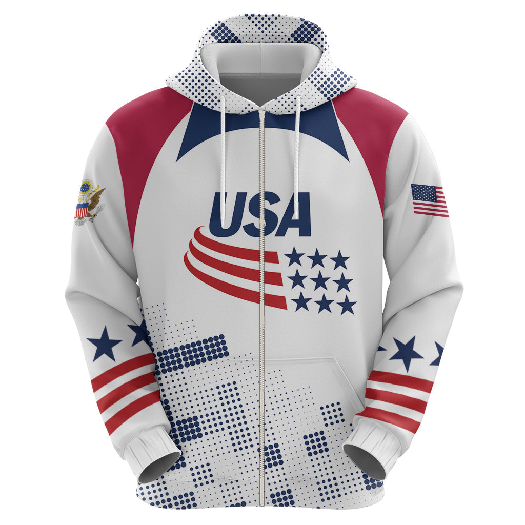 Personalized USA 2024 Soccer Hoodie The Stars and Stripes Go Champion LT01