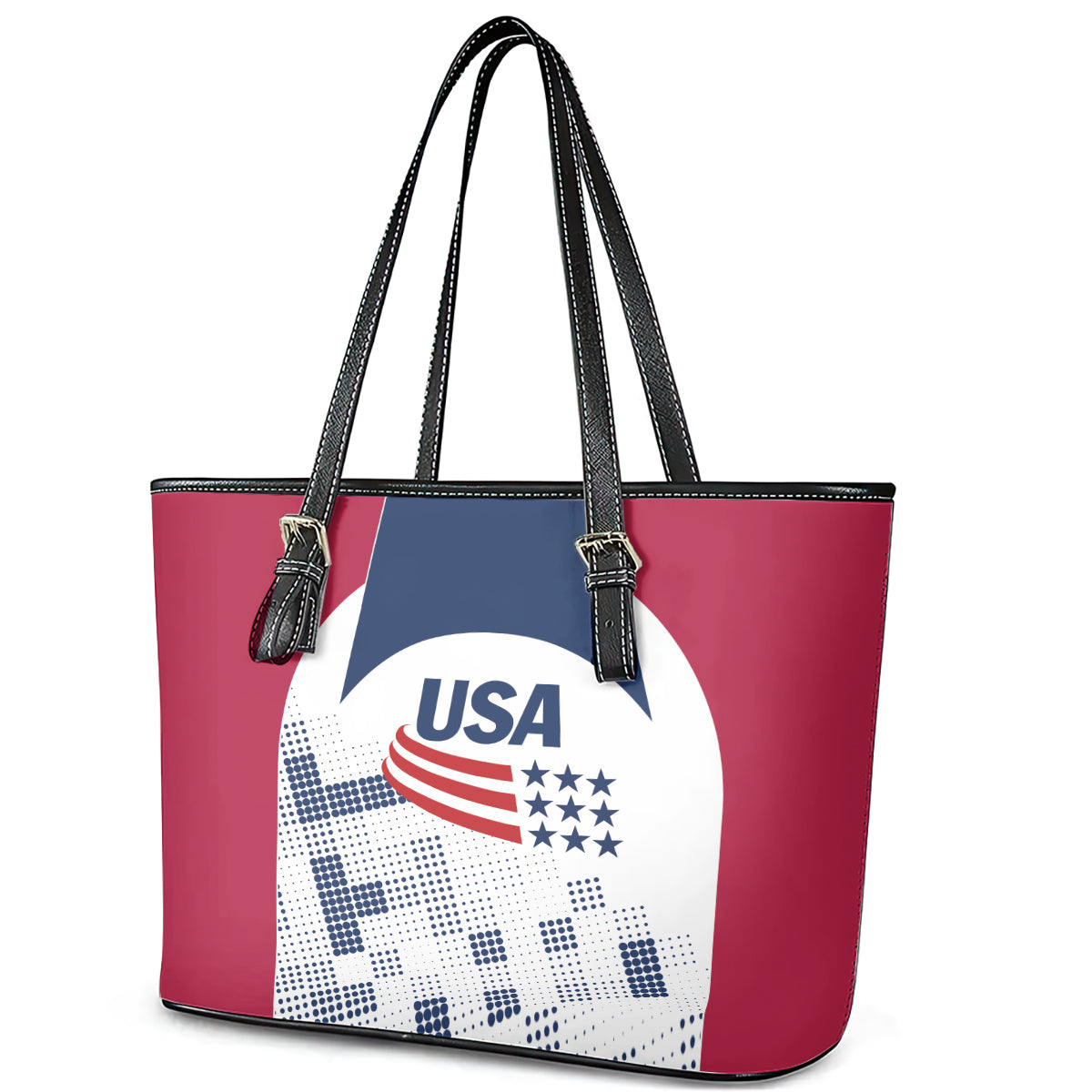 USA 2024 Soccer Leather Tote Bag The Stars and Stripes Go Champion LT01