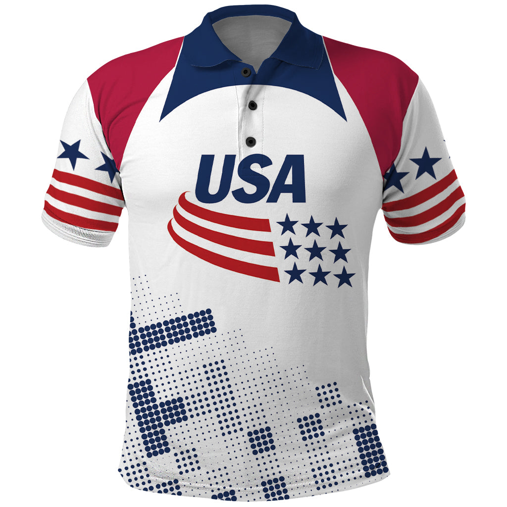 Personalized USA 2024 Soccer Polo Shirt The Stars and Stripes Go Champion LT01