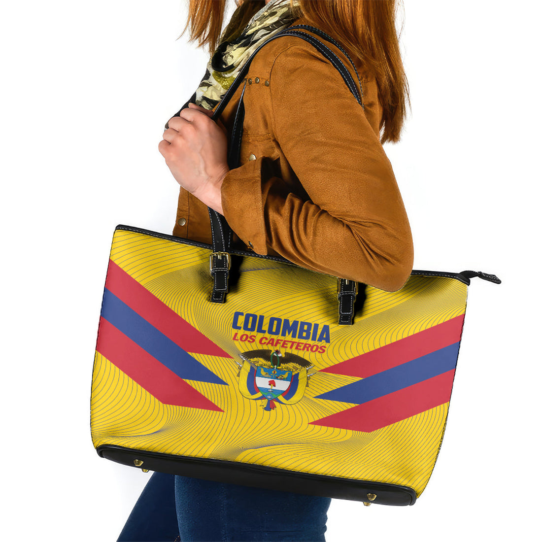 Colombia 2024 Football Leather Tote Bag Go Los Cafeteros LT01