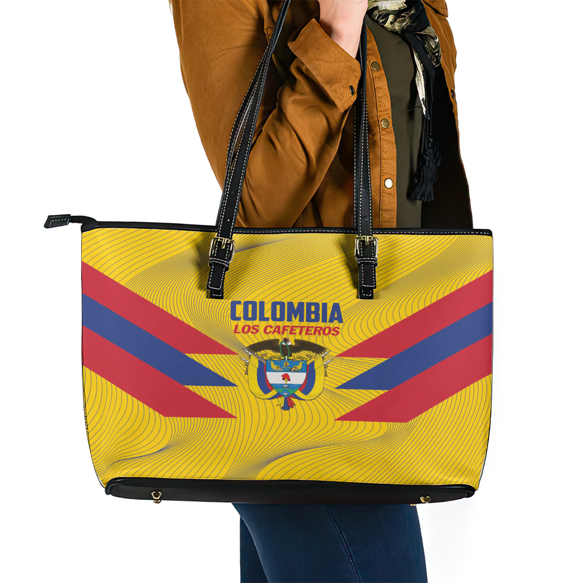 Colombia 2024 Football Leather Tote Bag Go Los Cafeteros LT01
