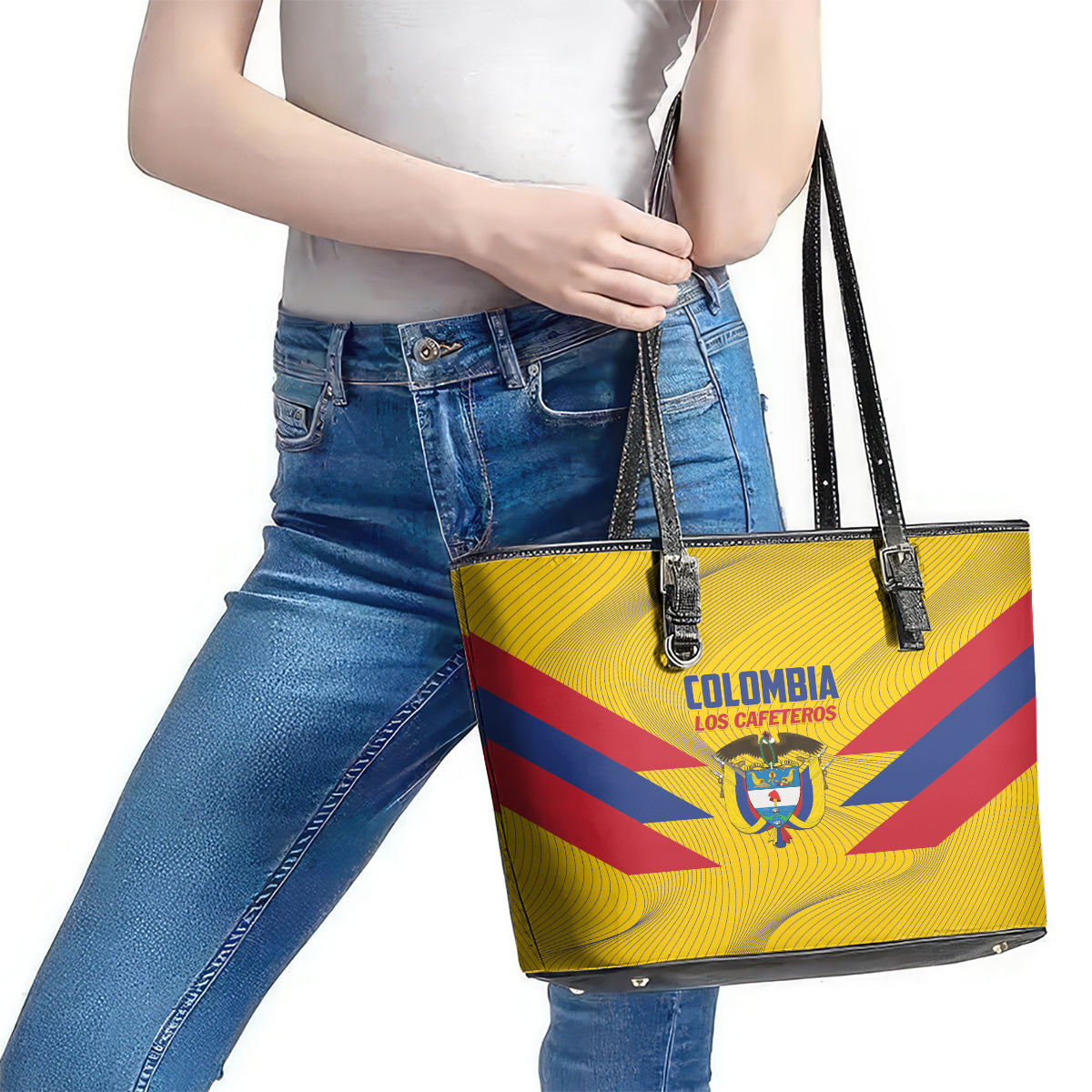 Colombia 2024 Football Leather Tote Bag Go Los Cafeteros LT01