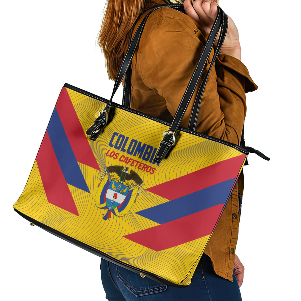 Colombia 2024 Football Leather Tote Bag Go Los Cafeteros LT01