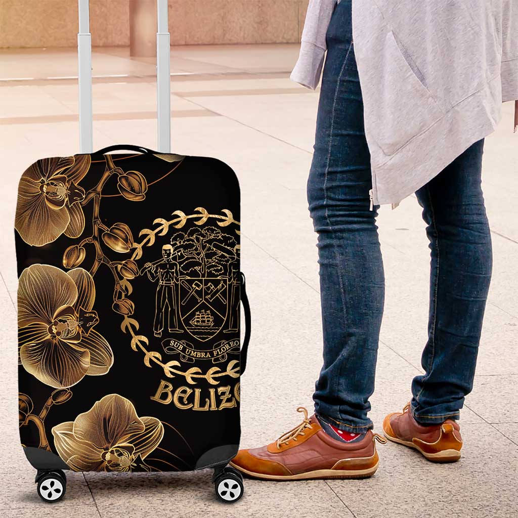 Belize Gold Orchid Luggage Cover Luxury Stylized LT01