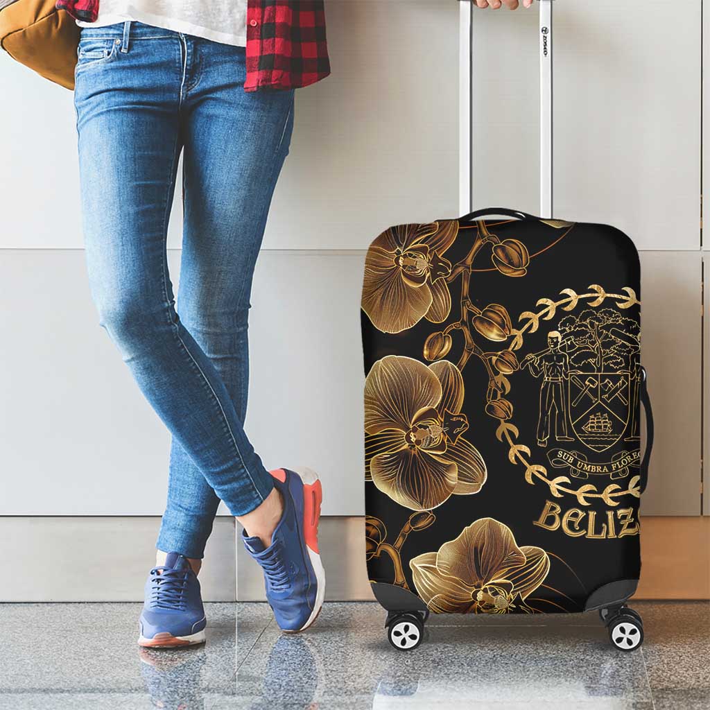 Belize Gold Orchid Luggage Cover Luxury Stylized LT01