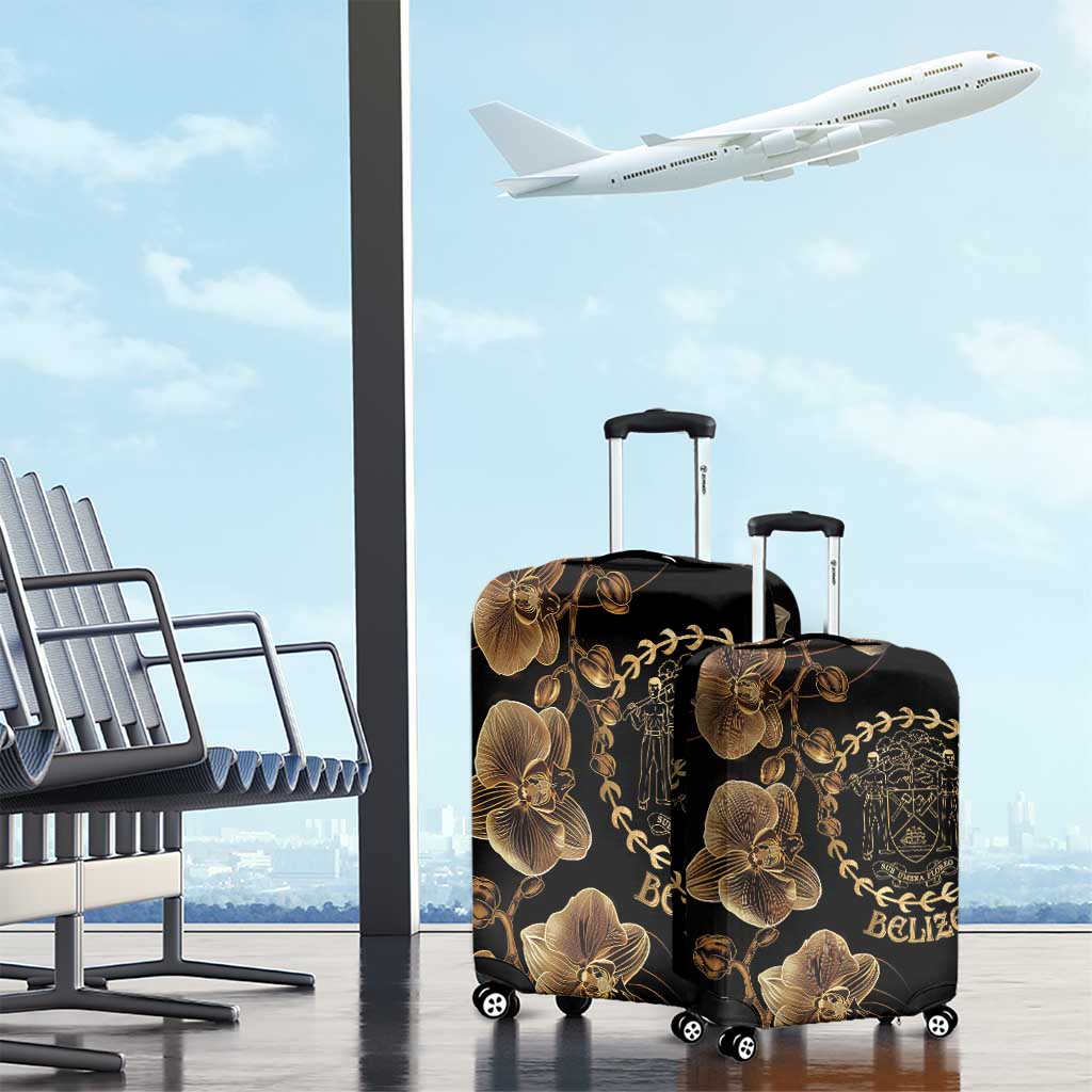 Belize Gold Orchid Luggage Cover Luxury Stylized LT01