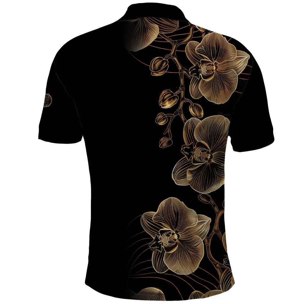 Belize Gold Orchid Polo Shirt Luxury Stylized LT01