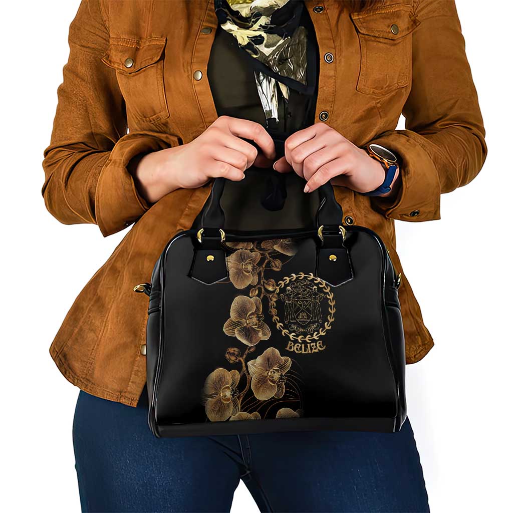 Belize Gold Orchid Shoulder Handbag Luxury Stylized LT01