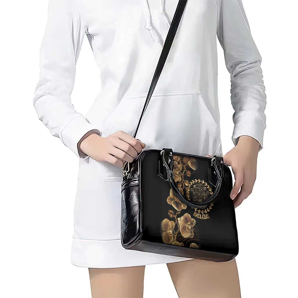 Belize Gold Orchid Shoulder Handbag Luxury Stylized LT01
