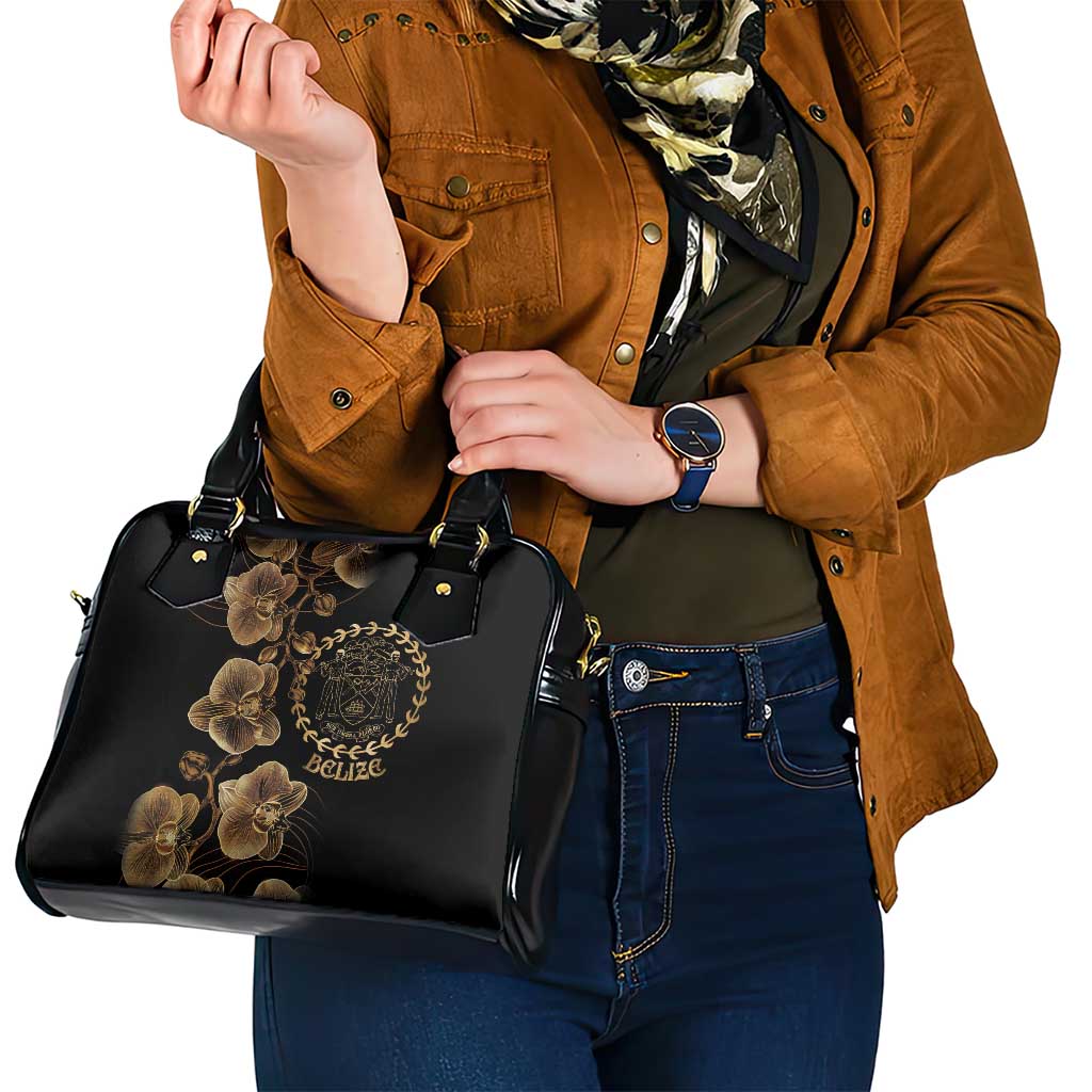 Belize Gold Orchid Shoulder Handbag Luxury Stylized LT01