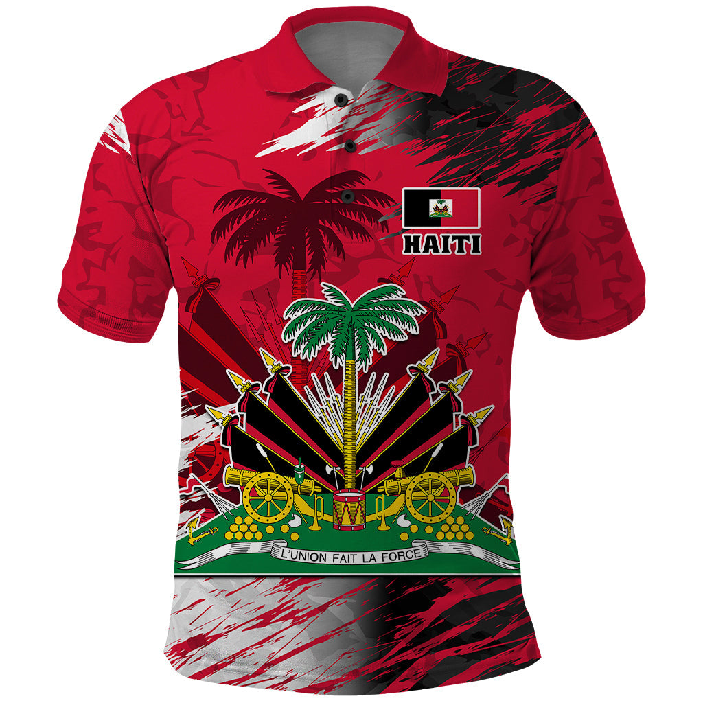 Personalised Haiti 1964 Polo Shirt Ayiti Coat Of Arms With Flag LT01