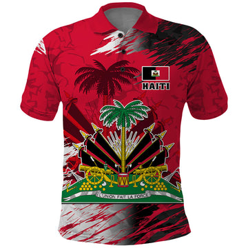 Personalised Haiti 1964 Polo Shirt Ayiti Coat Of Arms With Flag LT01