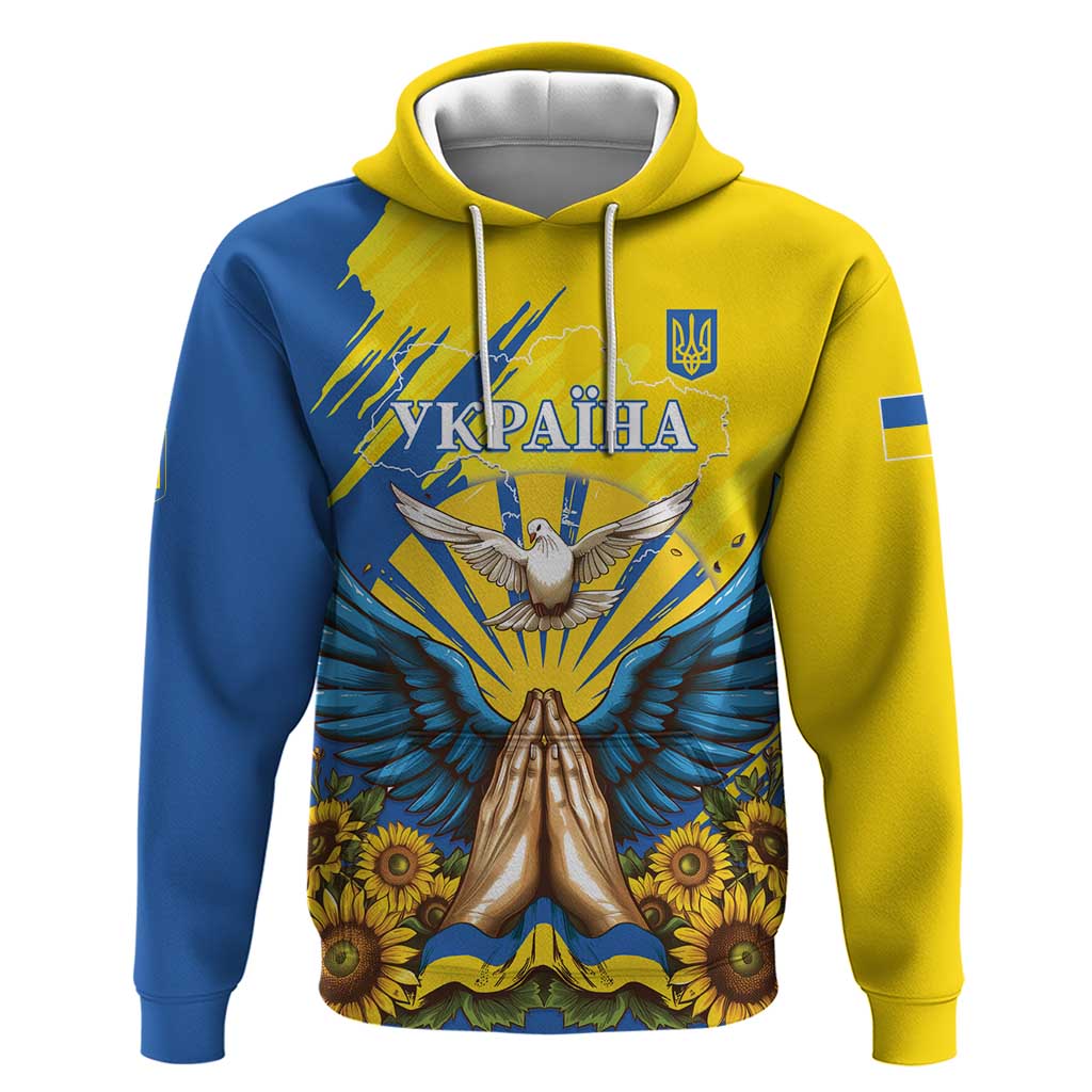 Ukraine Independence Day Hoodie Ukrainian Dove Sunflower LT01