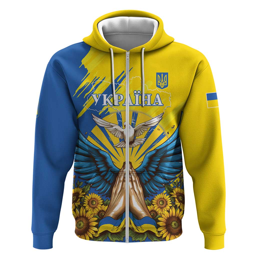 Ukraine Independence Day Hoodie Ukrainian Dove Sunflower LT01