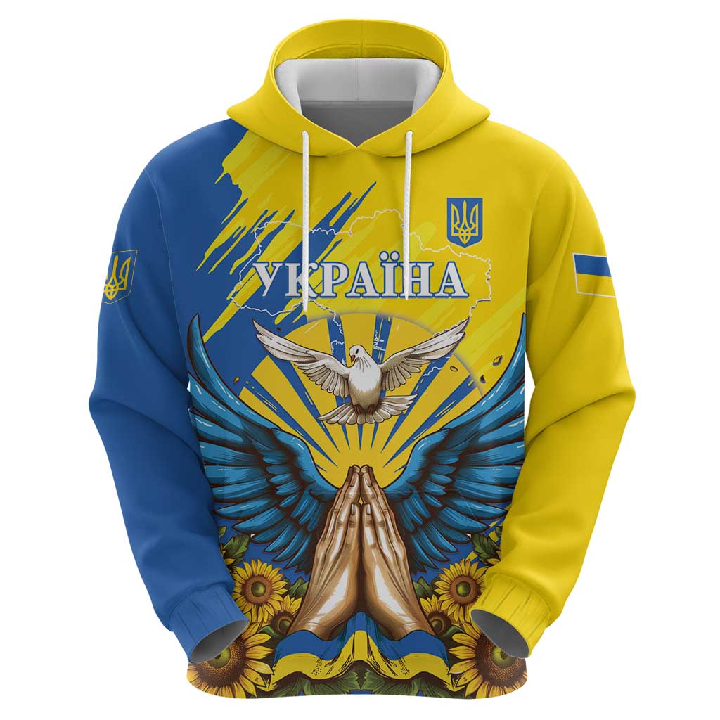 Ukraine Independence Day Hoodie Ukrainian Dove Sunflower LT01