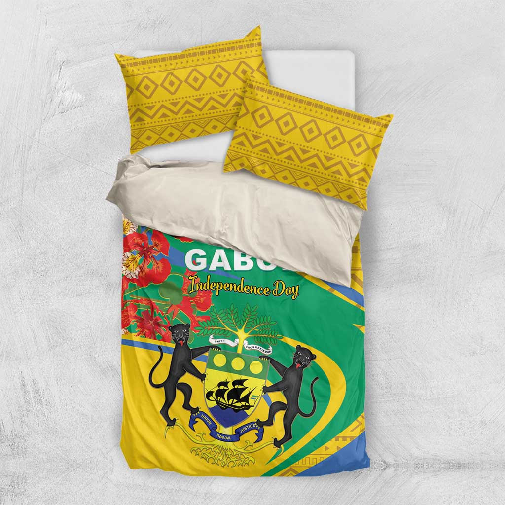 Gabon Independence Day Bedding Set Gabonaise Flamboyant African Pattern LT01
