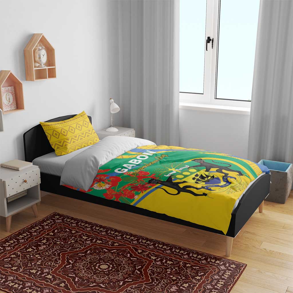 Gabon Independence Day Bedding Set Gabonaise Flamboyant African Pattern LT01