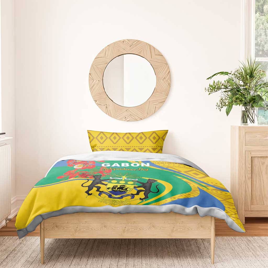 Gabon Independence Day Bedding Set Gabonaise Flamboyant African Pattern LT01