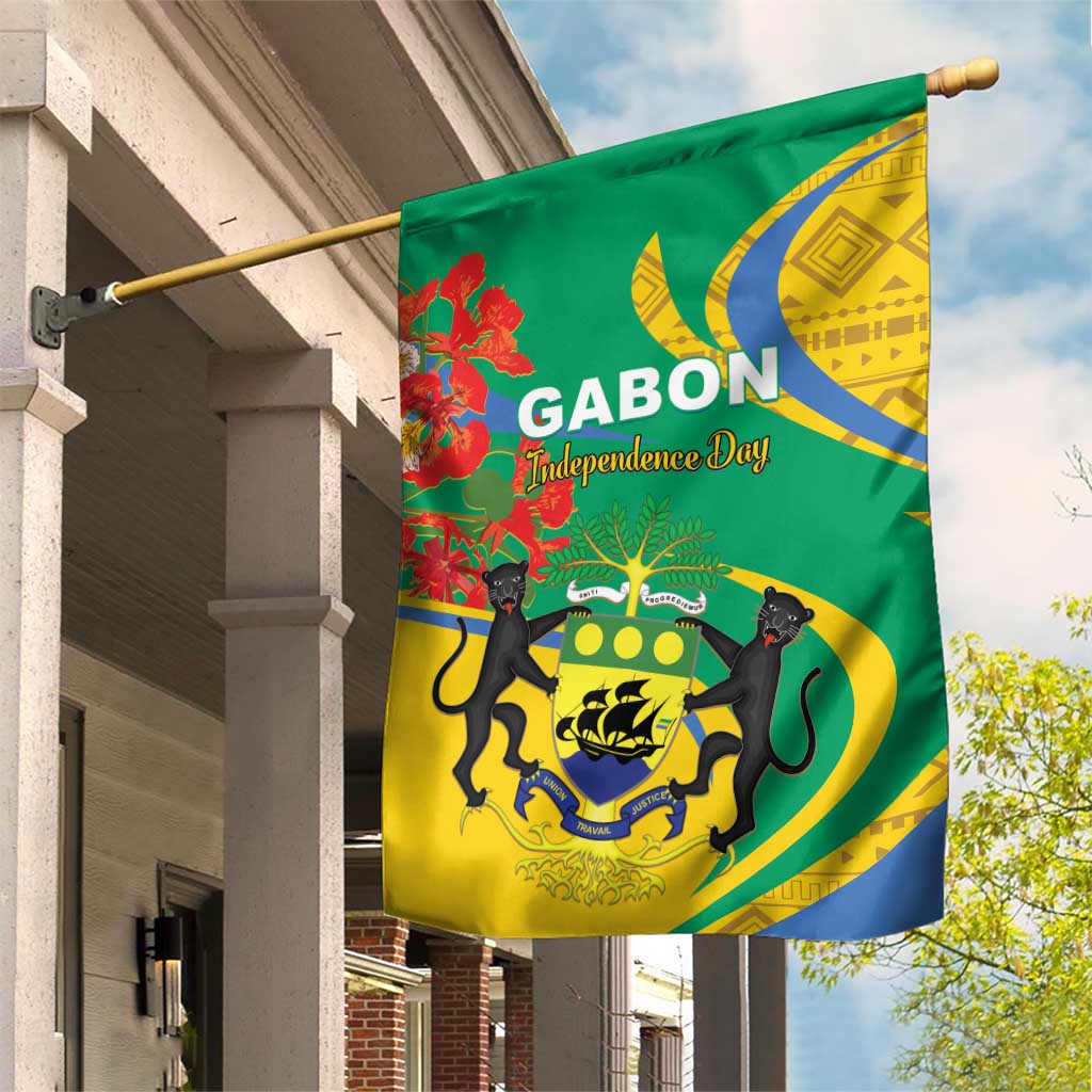 Gabon Independence Day Garden Flag Gabonaise Flamboyant African Pattern LT01