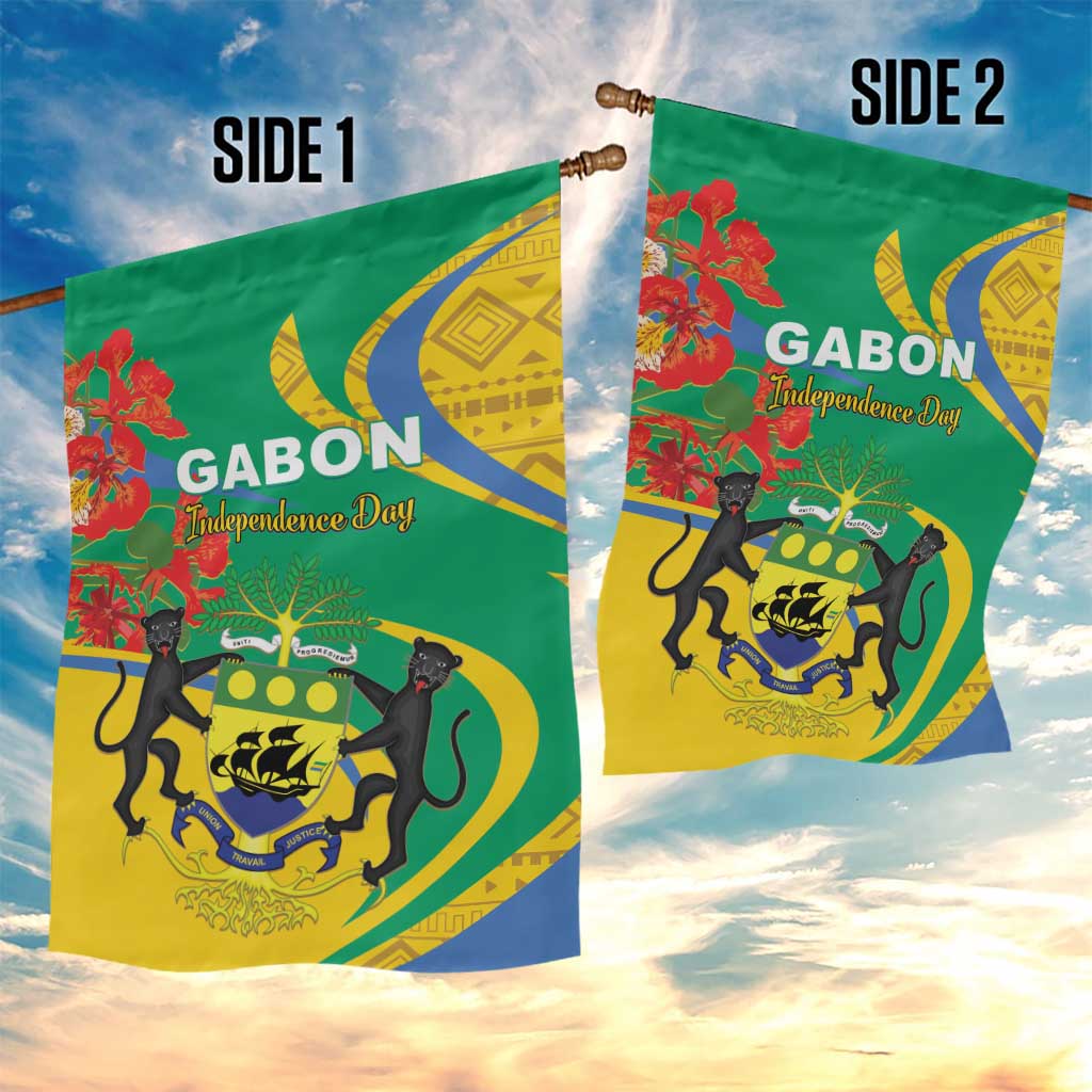 Gabon Independence Day Garden Flag Gabonaise Flamboyant African Pattern LT01