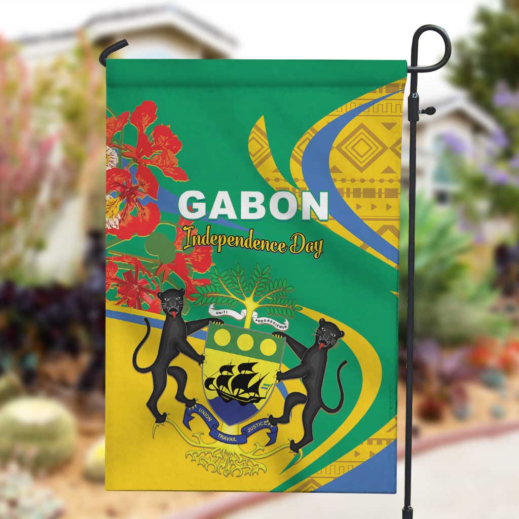 Gabon Independence Day Garden Flag Gabonaise Flamboyant African Pattern LT01
