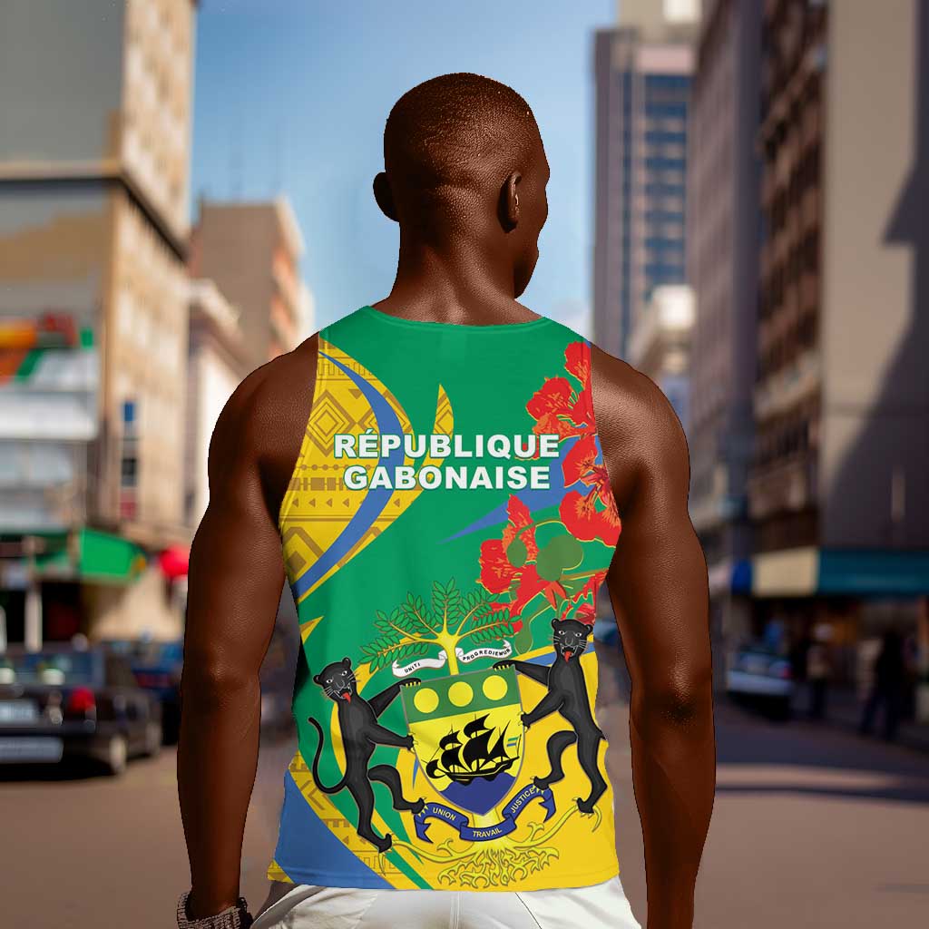 Gabon Independence Day Men Tank Top Gabonaise Flamboyant African Pattern LT01