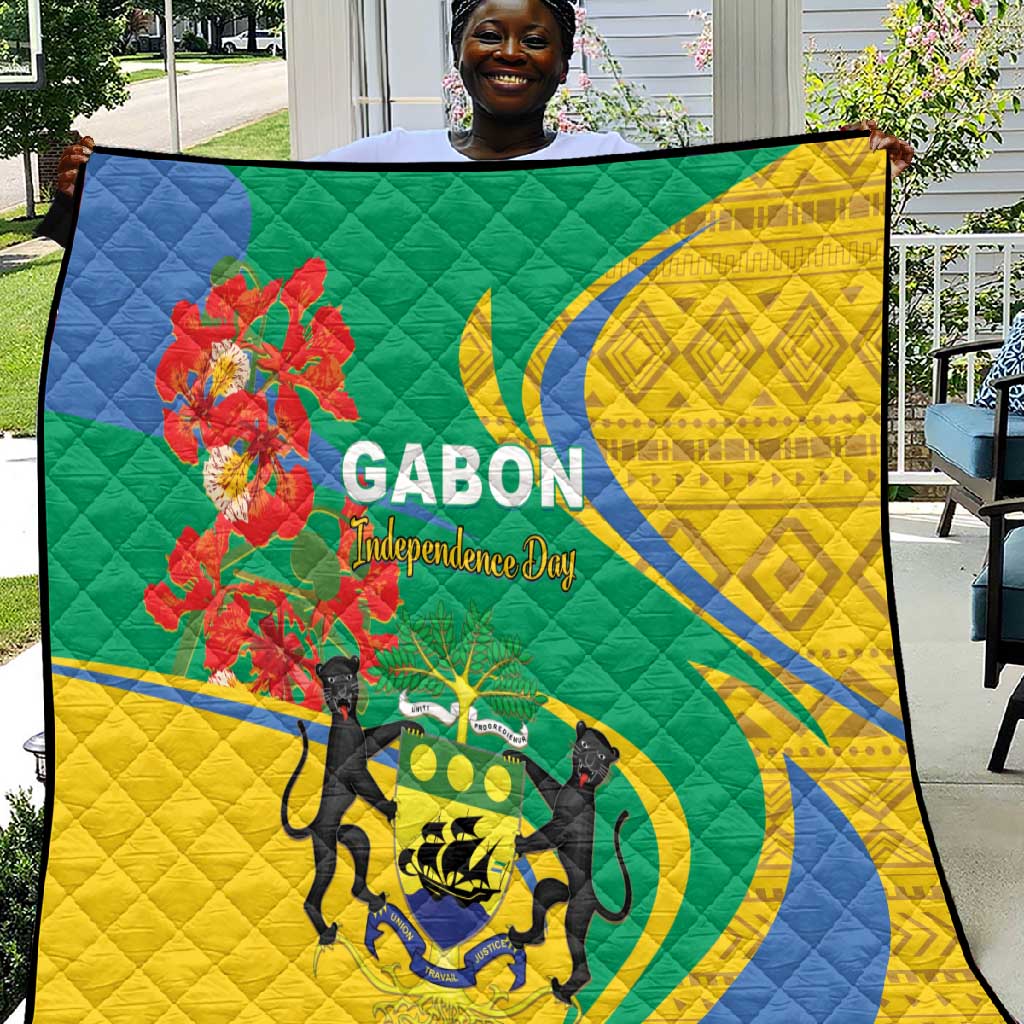 Gabon Independence Day Quilt Gabonaise Flamboyant African Pattern LT01