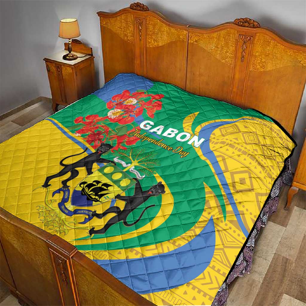 Gabon Independence Day Quilt Gabonaise Flamboyant African Pattern LT01