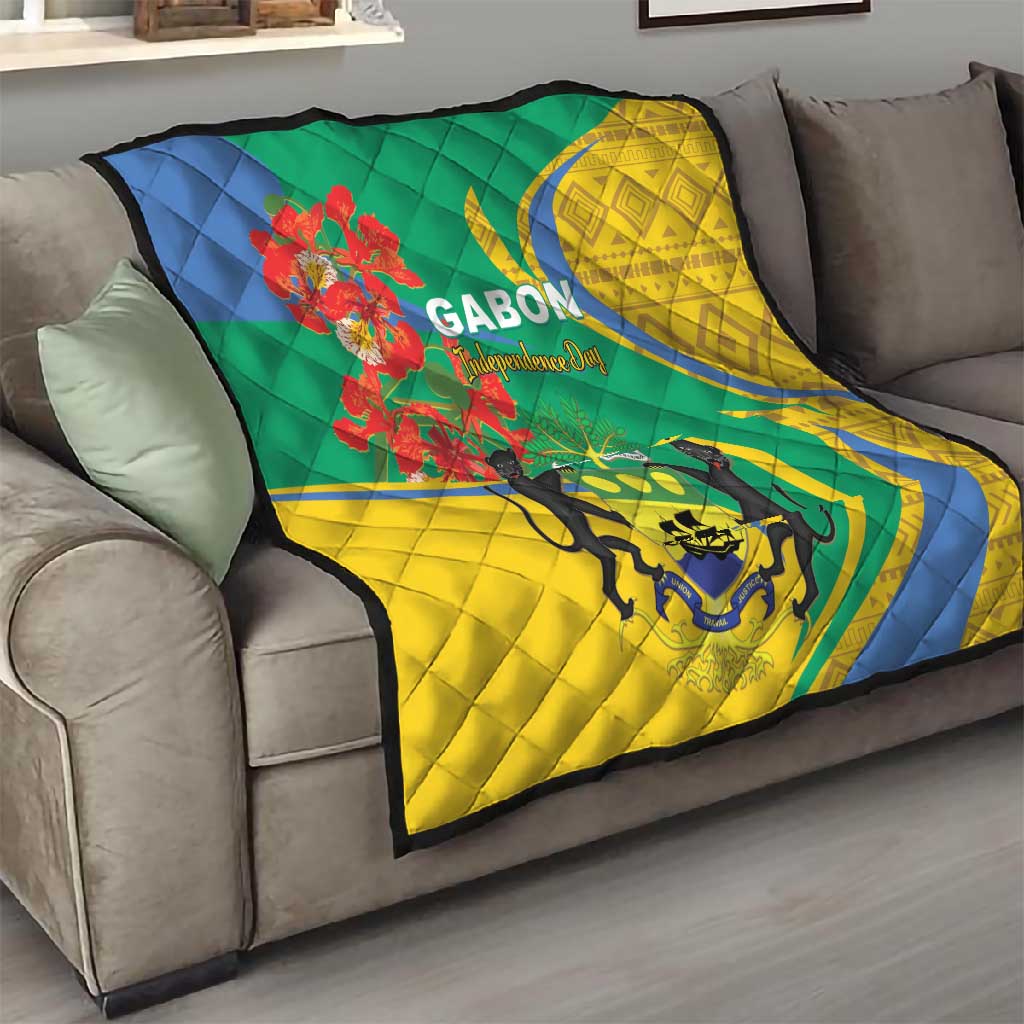 Gabon Independence Day Quilt Gabonaise Flamboyant African Pattern LT01
