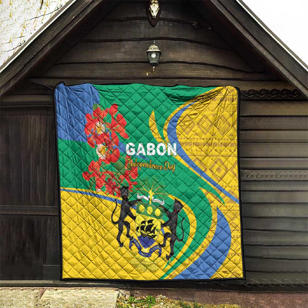 Gabon Independence Day Quilt Gabonaise Flamboyant African Pattern LT01
