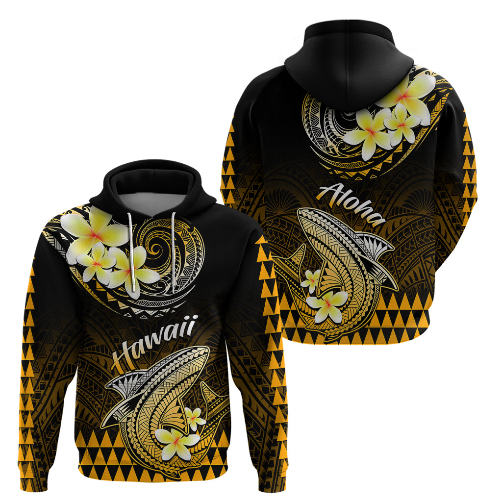 Hawaii Hoodie Polynesian Shark with Kakau Gold Version LT01