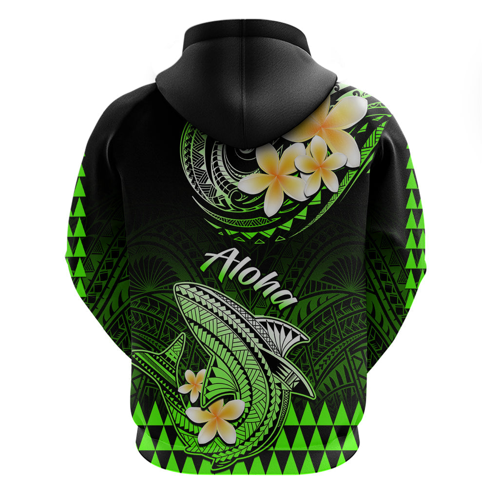 Hawaii Hoodie Polynesian Shark with Kakau Green Version LT01