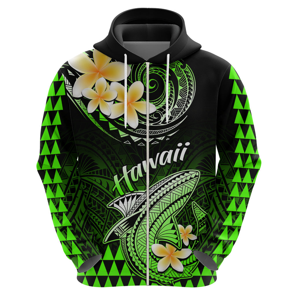 Hawaii Hoodie Polynesian Shark with Kakau Green Version LT01