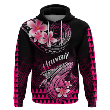 Hawaii Hoodie Polynesian Shark with Kakau Pink Version LT01