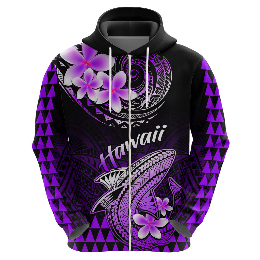 Hawaii Hoodie Polynesian Shark with Kakau Purple Version LT01