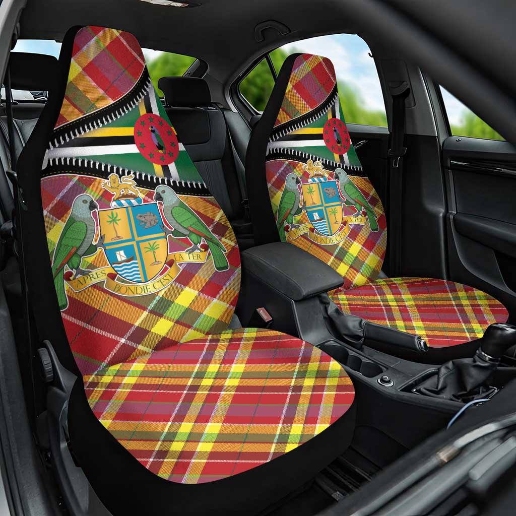 Dominica Creole Day Car Seat Cover Madras Pattern Zipper Stylized LT01