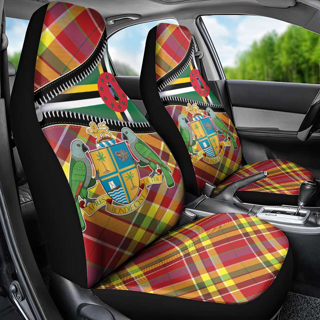 Dominica Creole Day Car Seat Cover Madras Pattern Zipper Stylized LT01