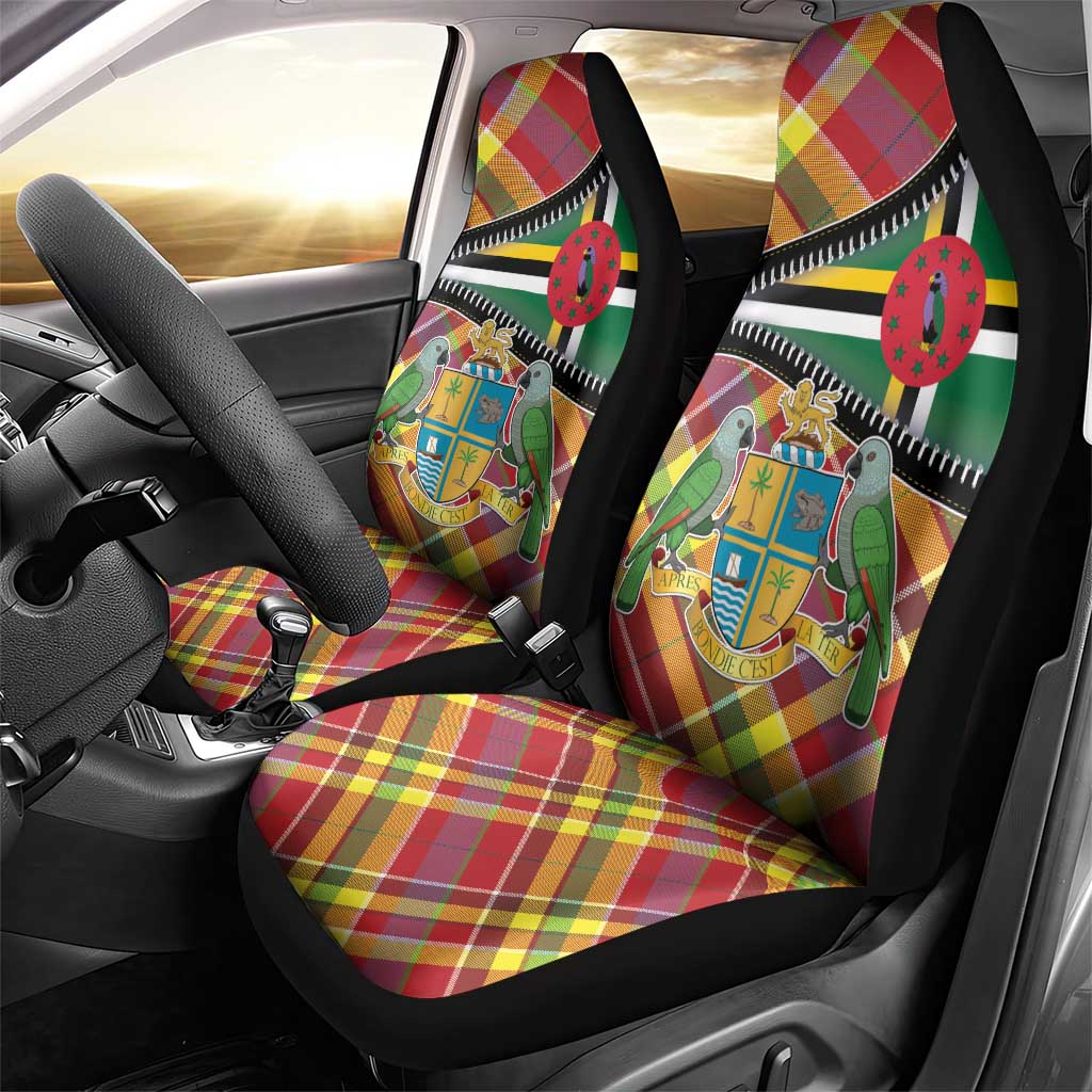 Dominica Creole Day Car Seat Cover Madras Pattern Zipper Stylized LT01