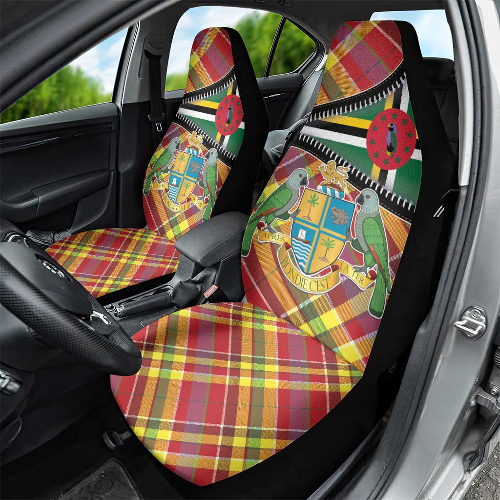 Dominica Creole Day Car Seat Cover Madras Pattern Zipper Stylized LT01
