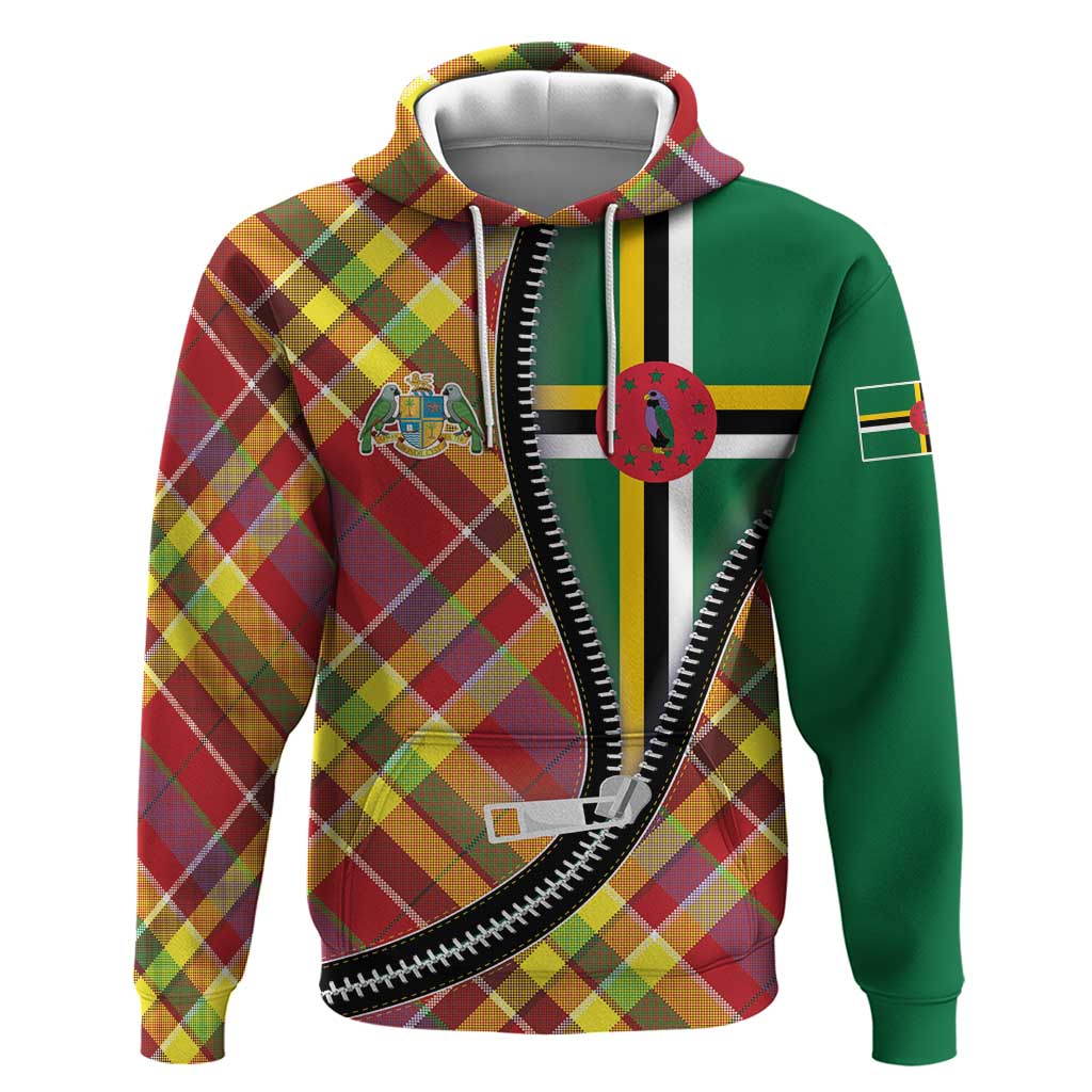 Dominica Creole Day Hoodie Madras Pattern Zipper Stylized LT01