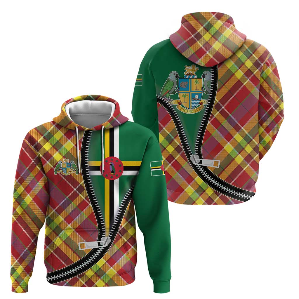 Dominica Creole Day Hoodie Madras Pattern Zipper Stylized LT01