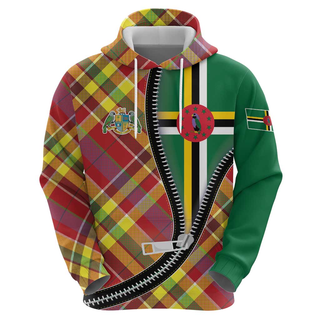 Dominica Creole Day Hoodie Madras Pattern Zipper Stylized LT01