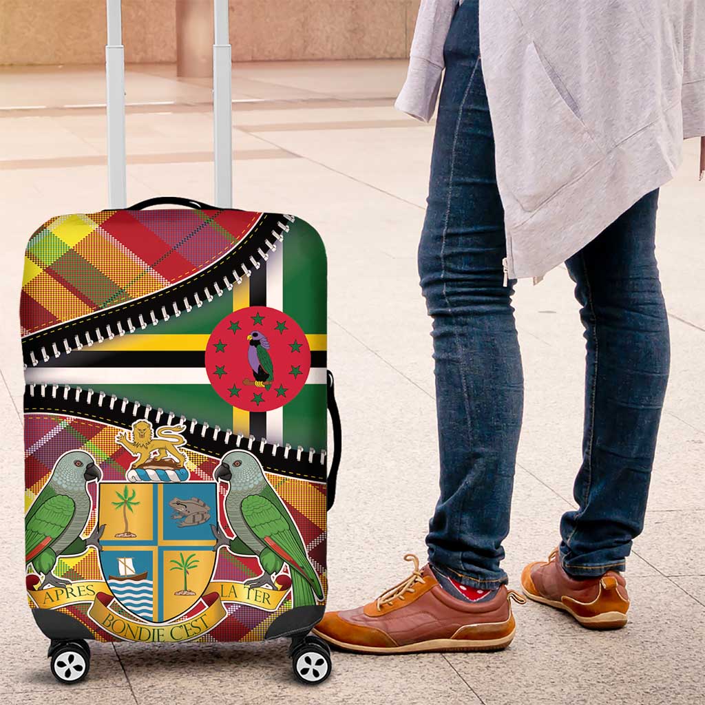 Dominica Creole Day Luggage Cover Madras Pattern Zipper Stylized LT01